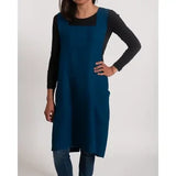 Stone Washed Linen Cross Back Smock Apron