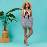 Blue Striped Beach Tote