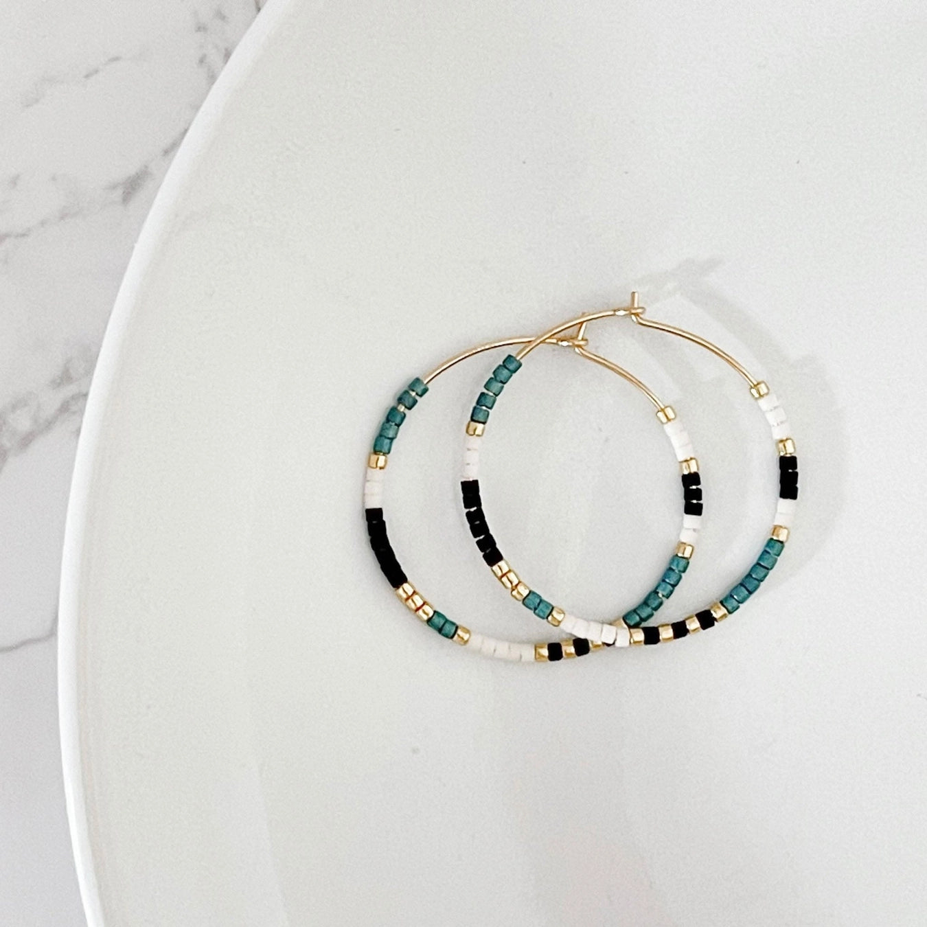 Beaded Hoop Earrings