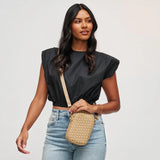 Divide and Conquer Woven Neoprene Crossbody - Nude