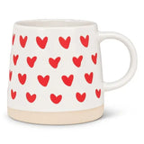 Wide Base Mug with Hearts