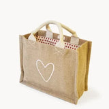 Jute Tote Gift Bag - Heart