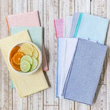 Seersucker Dinner Napkins - Navy