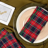 Red Tartan Cocktail Napkins - Set of Four
