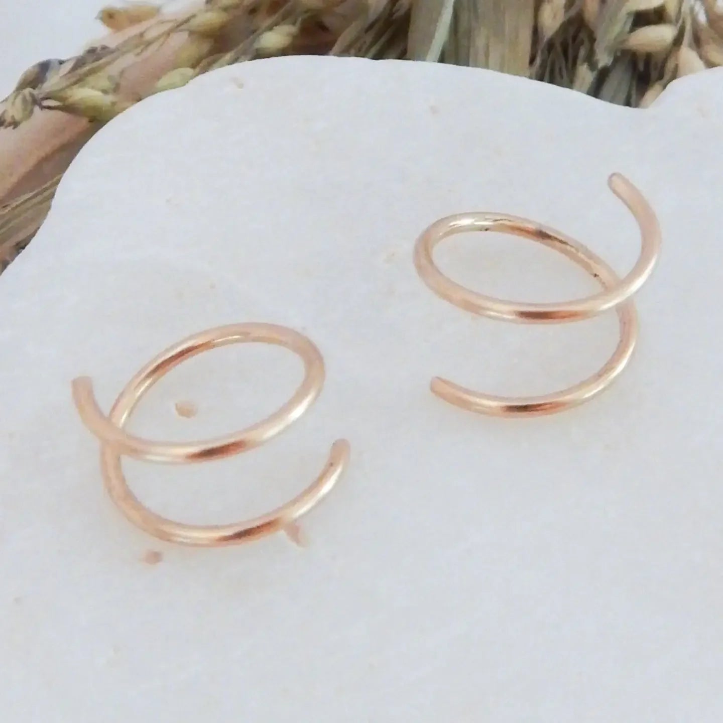 Twist In Double Hoop Earrings