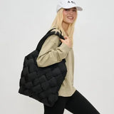 Woven Nylon Tote - Black